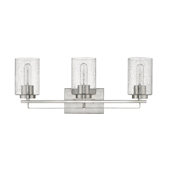 Silver Metal Textured Glass Three-Light Wall Sconce Home Decor > Lighting > Wall Lighting > Wall Sconces TriadCommerceInc