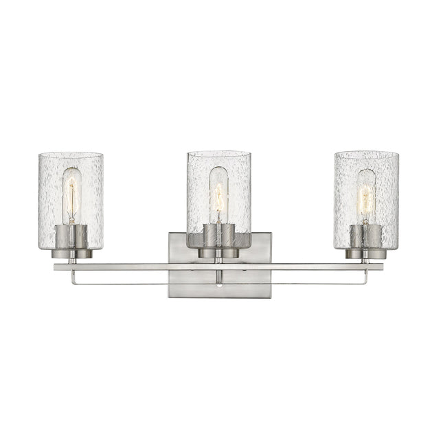 Silver Metal Textured Glass Three-Light Wall Sconce Home Decor > Lighting > Wall Lighting > Wall Sconces TriadCommerceInc