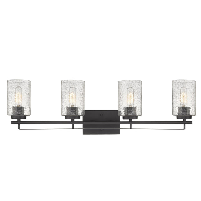 Orella 4-Light Oil Rubbed Bronze Vanity Light with Clear Seedy Glass Home Decor > Lighting > Wall Lighting > Wall Sconces TriadCommerceInc