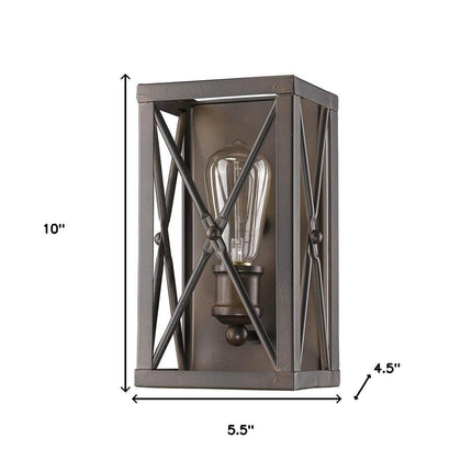Antique Bronze Metal Geometric Wall Light Home Decor > Lighting > Wall Lighting > Wall Sconces TriadCommerceInc
