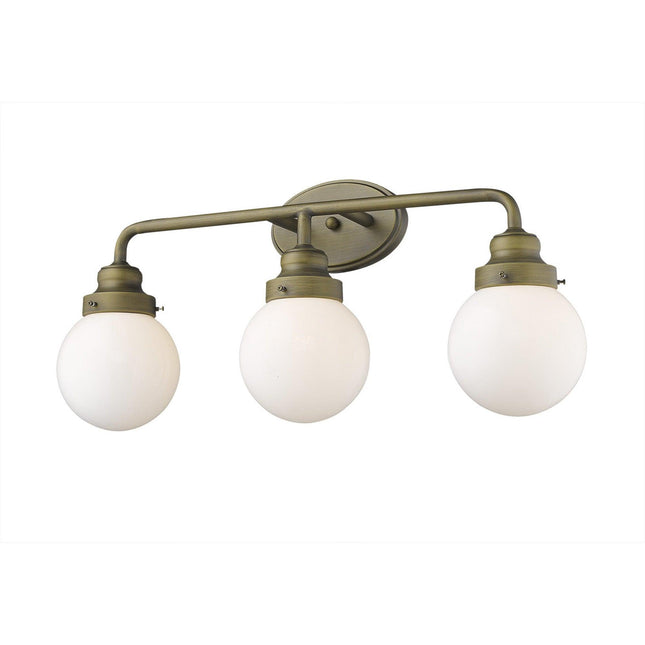 Portsmith 3-Light Raw Brass Vanity Vanity Lighting TriadCommerceInc   