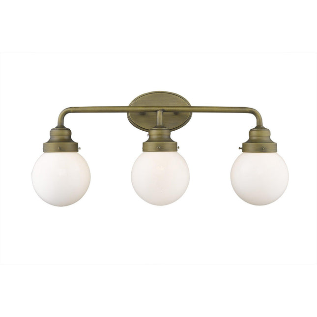Portsmith 3-Light Raw Brass Vanity Vanity Lighting TriadCommerceInc   