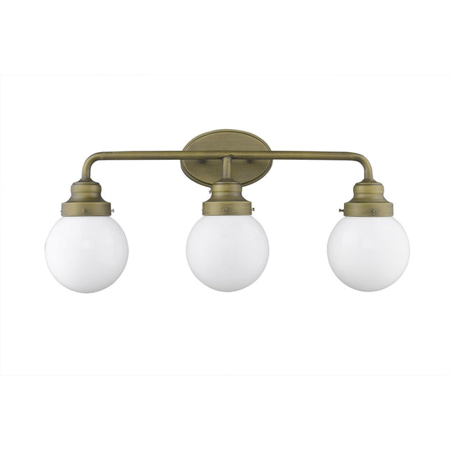 Portsmith 3-Light Raw Brass Vanity Vanity Lighting TriadCommerceInc   