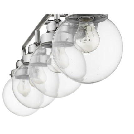 Portsmith 4-Light Polished Nickel Vanity Light with Clear Glass Globes Home Decor > Lighting > Wall Lighting > Wall Sconces TriadCommerceInc