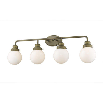 Portsmith 4-Light Raw Brass Vanity Vanity Lighting TriadCommerceInc   