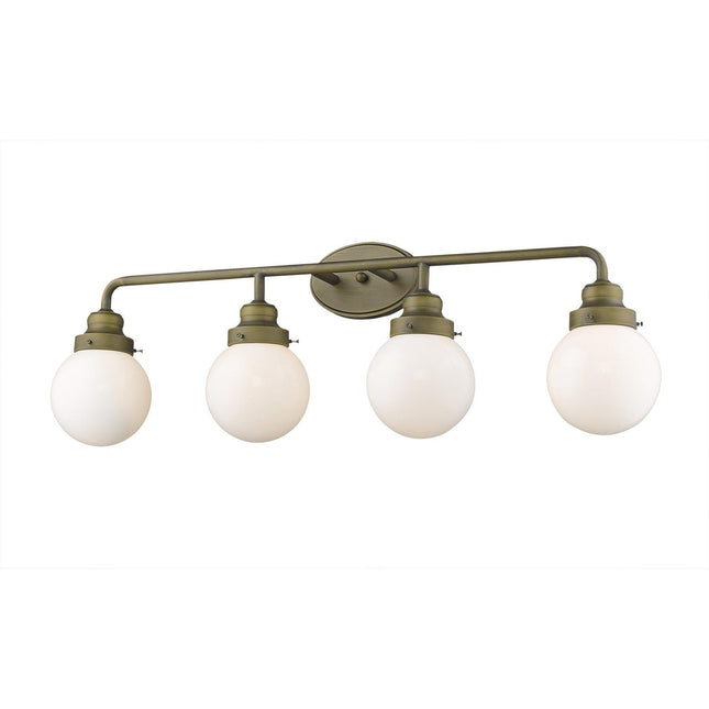 Portsmith 4-Light Raw Brass Vanity Vanity Lighting TriadCommerceInc   