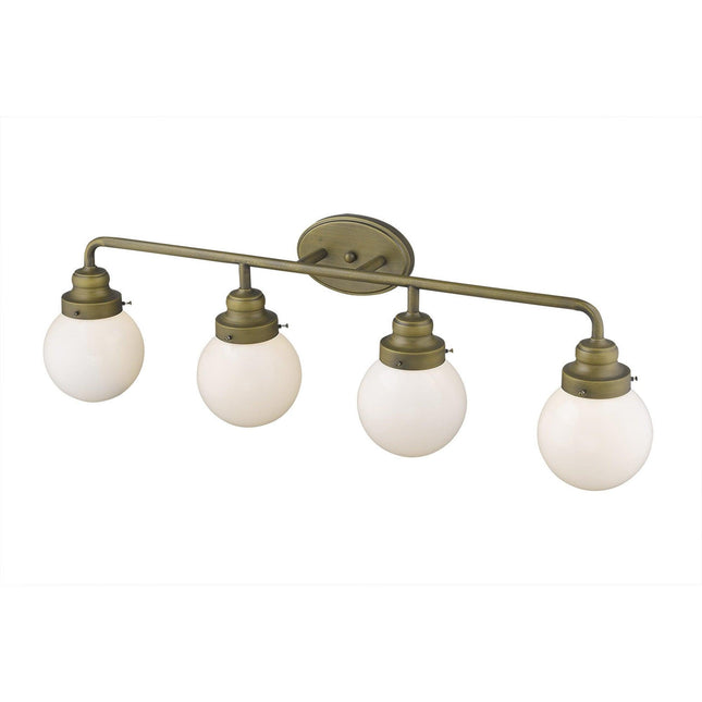 Portsmith 4-Light Raw Brass Vanity Vanity Lighting TriadCommerceInc   