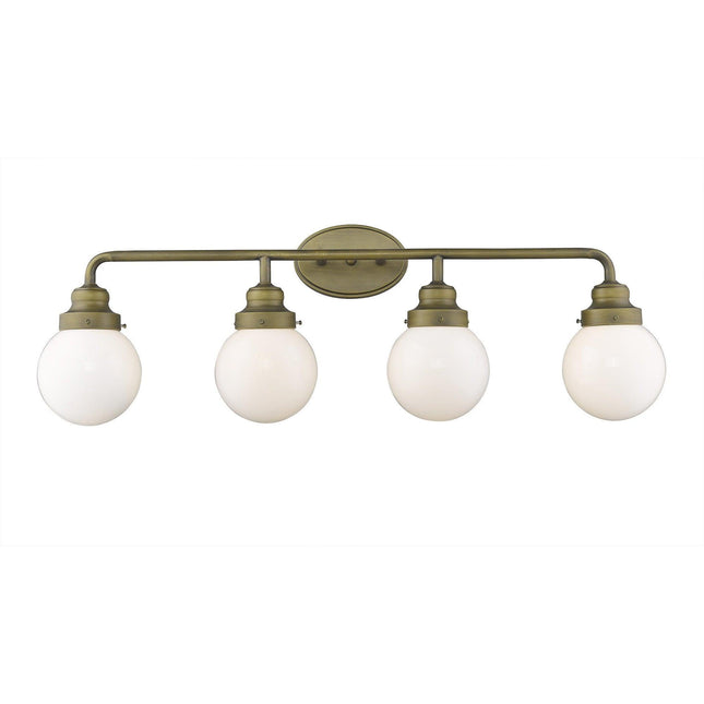 Portsmith 4-Light Raw Brass Vanity Vanity Lighting TriadCommerceInc   
