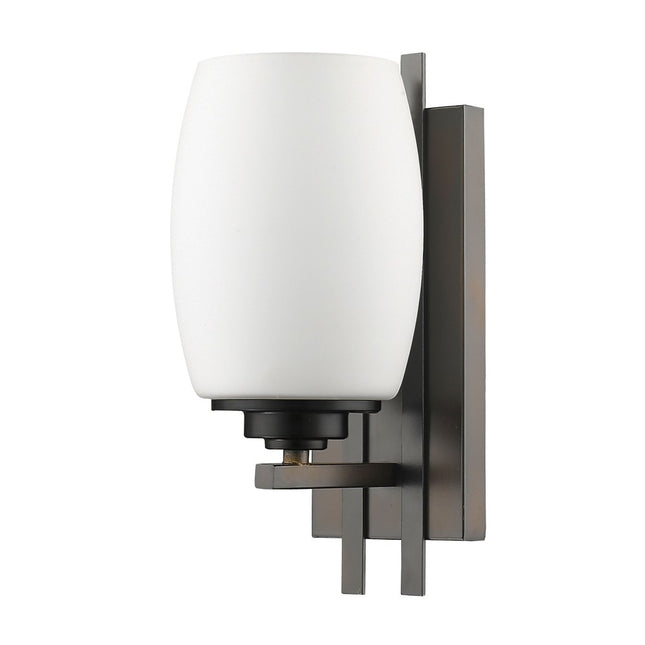 Geometric Bronze Wall Sconce with Frosted Glass Shade Home Decor > Lighting > Wall Lighting > Wall Sconces TriadCommerceInc