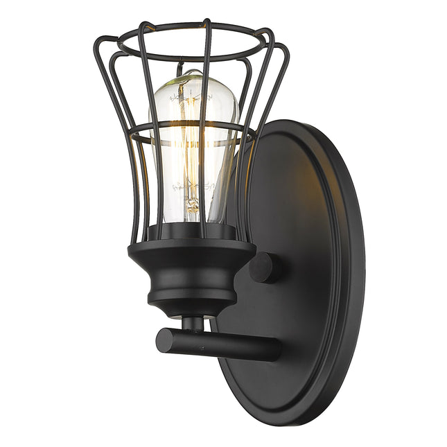 Matte Black Cage Wall Sconce One Light Vintage Style Home Decor > Lighting > Wall Lighting > Wall Sconces TriadCommerceInc