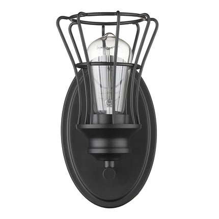 Matte Black Cage Wall Sconce One Light Vintage Style Home Decor > Lighting > Wall Lighting > Wall Sconces TriadCommerceInc