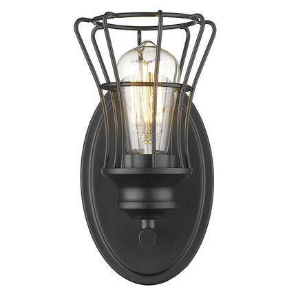 Matte Black Cage Wall Sconce One Light Vintage Style Home Decor > Lighting > Wall Lighting > Wall Sconces TriadCommerceInc
