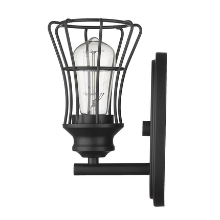 Matte Black Cage Wall Sconce One Light Vintage Style Home Decor > Lighting > Wall Lighting > Wall Sconces TriadCommerceInc