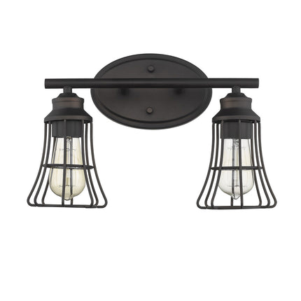Two Light Bronze Cage Wall Sconce Vintage Lighting Fixture Home Decor > Lighting > Wall Lighting > Wall Sconces TriadCommerceInc