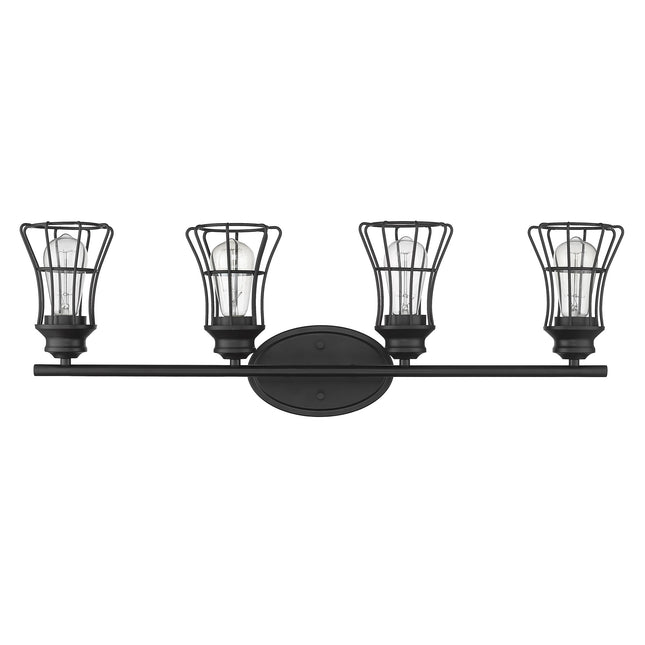 Piers 4-Light Matte Black Industrial Vanity Light Fixture Home Decor > Lighting > Wall Lighting > Wall Sconces TriadCommerceInc