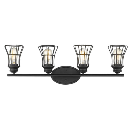 Piers 4-Light Matte Black Industrial Vanity Light Fixture Home Decor > Lighting > Wall Lighting > Wall Sconces TriadCommerceInc