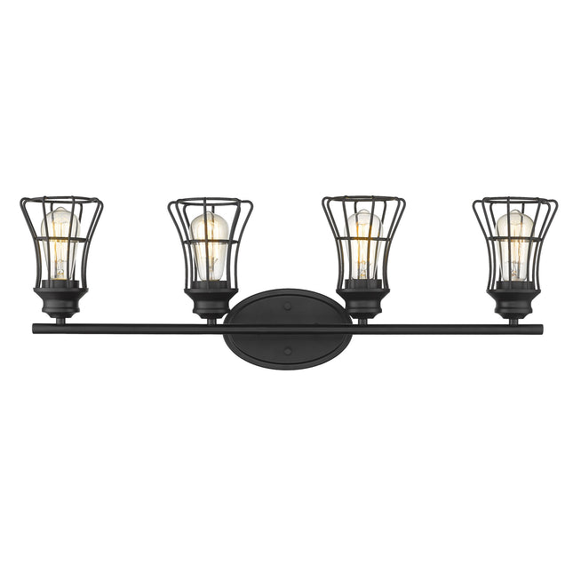 Piers 4-Light Matte Black Industrial Vanity Light Fixture Home Decor > Lighting > Wall Lighting > Wall Sconces TriadCommerceInc