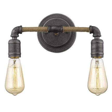 Two Light Industrial Textured Gray Wall Light Wall Lighting TriadCommerceInc   