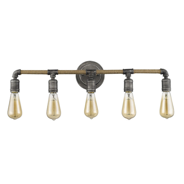 Grayson 5-Light Antique Gray Industrial Vanity Light Fixture Home Decor > Lighting > Wall Lighting > Wall Sconces TriadCommerceInc