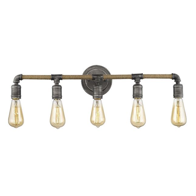Grayson 5-Light Antique Gray Industrial Vanity Light Fixture Home Decor > Lighting > Wall Lighting > Wall Sconces TriadCommerceInc