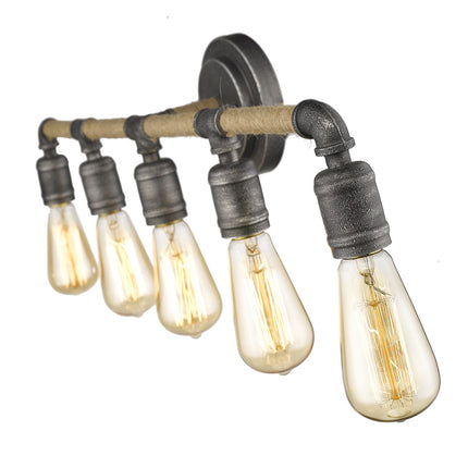 Grayson 5-Light Antique Gray Industrial Vanity Light Fixture Home Decor > Lighting > Wall Lighting > Wall Sconces TriadCommerceInc