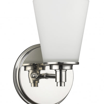 Silver Wall Light with Frosted Glass Shade Modern Sconce Lighting Fixture Home Decor > Lighting > Wall Lighting > Wall Sconces TriadCommerceInc