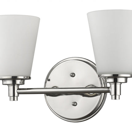 Two Light Silver Wall Sconce with Frosted Glass Shade Home Decor > Lighting > Wall Lighting > Wall Sconces TriadCommerceInc