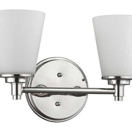 Two Light Silver Wall Sconce with Frosted Glass Shade Home Decor > Lighting > Wall Lighting > Wall Sconces TriadCommerceInc