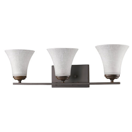 Three Light Bronze Wall Sconce with Tapered Glass Shades Home Decor > Lighting > Wall Lighting > Wall Sconces TriadCommerceInc