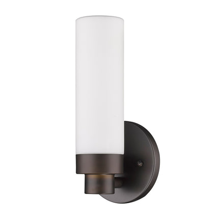 Bronze Wall Light with Narrow Frosted Glass Shade Home Decor > Lighting > Wall Lighting > Wall Sconces TriadCommerceInc