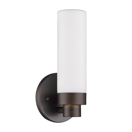 Bronze Wall Light with Narrow Frosted Glass Shade Home Decor > Lighting > Wall Lighting > Wall Sconces TriadCommerceInc