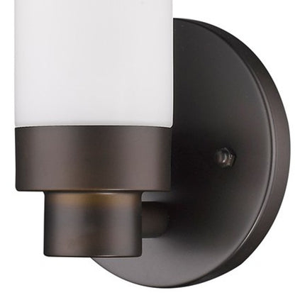 Bronze Wall Light with Narrow Frosted Glass Shade Home Decor > Lighting > Wall Lighting > Wall Sconces TriadCommerceInc