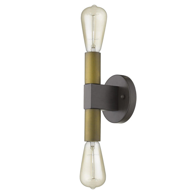 Two Light Brass and Wood Wall Sconce Home Decor > Lighting > Wall Lighting > Wall Sconces TriadCommerceInc