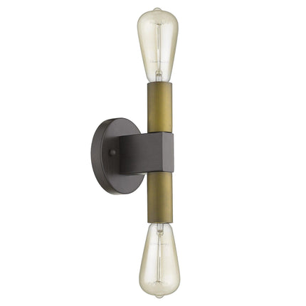 Two Light Brass and Wood Wall Sconce Home Decor > Lighting > Wall Lighting > Wall Sconces TriadCommerceInc