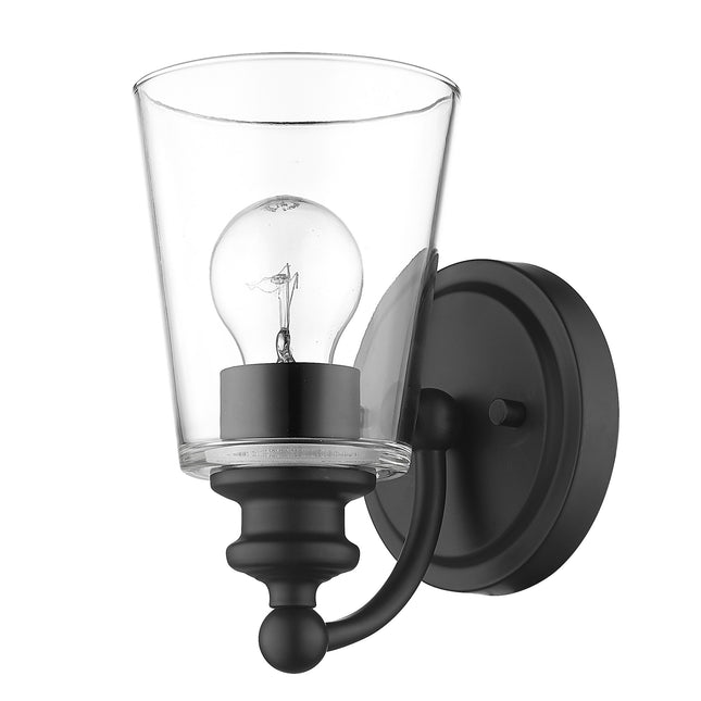 Matte Black One Light Wall Sconce with Glass Shade Home Decor > Lighting > Wall Lighting > Wall Sconces TriadCommerceInc