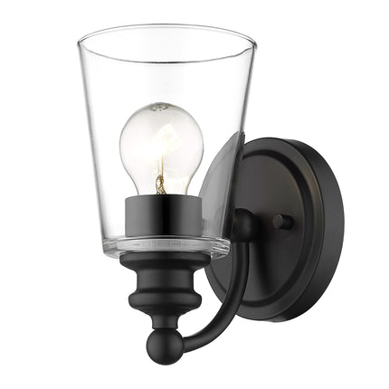 Matte Black One Light Wall Sconce with Glass Shade Home Decor > Lighting > Wall Lighting > Wall Sconces TriadCommerceInc