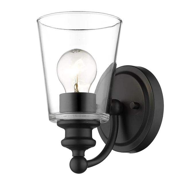 Matte Black One Light Wall Sconce with Glass Shade Home Decor > Lighting > Wall Lighting > Wall Sconces TriadCommerceInc