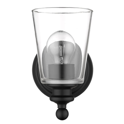 Matte Black One Light Wall Sconce with Glass Shade Home Decor > Lighting > Wall Lighting > Wall Sconces TriadCommerceInc