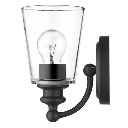 Matte Black One Light Wall Sconce with Glass Shade Home Decor > Lighting > Wall Lighting > Wall Sconces TriadCommerceInc