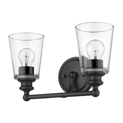 Matte Black Two Light Glass Shade Wall Sconce Home Decor > Lighting > Wall Lighting > Wall Sconces TriadCommerceInc