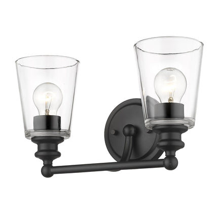 Matte Black Two Light Glass Shade Wall Sconce Home Decor > Lighting > Wall Lighting > Wall Sconces TriadCommerceInc