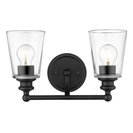 Matte Black Two Light Glass Shade Wall Sconce Home Decor > Lighting > Wall Lighting > Wall Sconces TriadCommerceInc