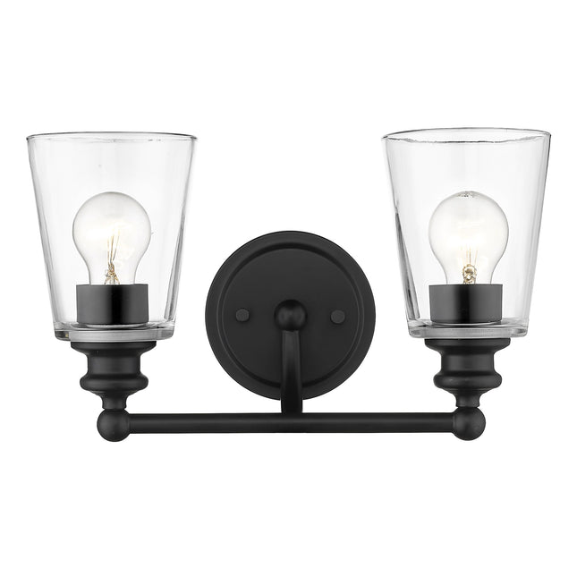 Matte Black Two Light Glass Shade Wall Sconce Home Decor > Lighting > Wall Lighting > Wall Sconces TriadCommerceInc