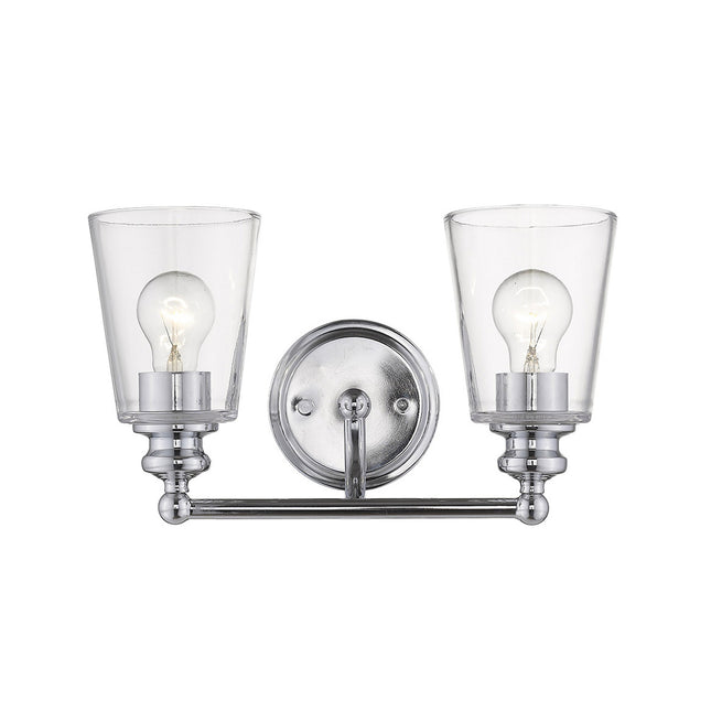 Two Light Silver Glass Shade Wall Sconce Lighting Fixture Home Decor > Lighting > Wall Lighting > Wall Sconces TriadCommerceInc