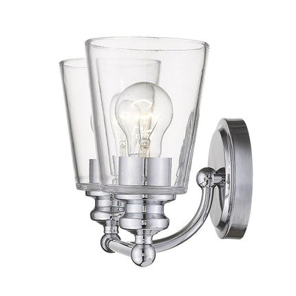 Two Light Silver Glass Shade Wall Sconce Lighting Fixture Home Decor > Lighting > Wall Lighting > Wall Sconces TriadCommerceInc