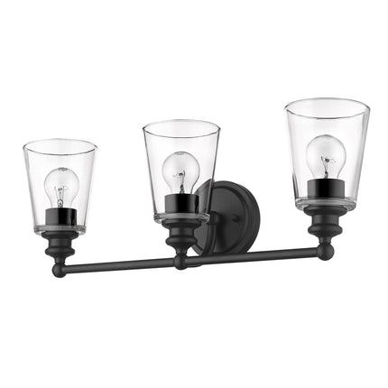 Three Light Matte Black Glass Wall Sconce Lighting Fixture Home Decor > Lighting > Wall Lighting > Wall Sconces TriadCommerceInc