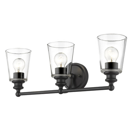 Three Light Matte Black Glass Wall Sconce Lighting Fixture Home Decor > Lighting > Wall Lighting > Wall Sconces TriadCommerceInc