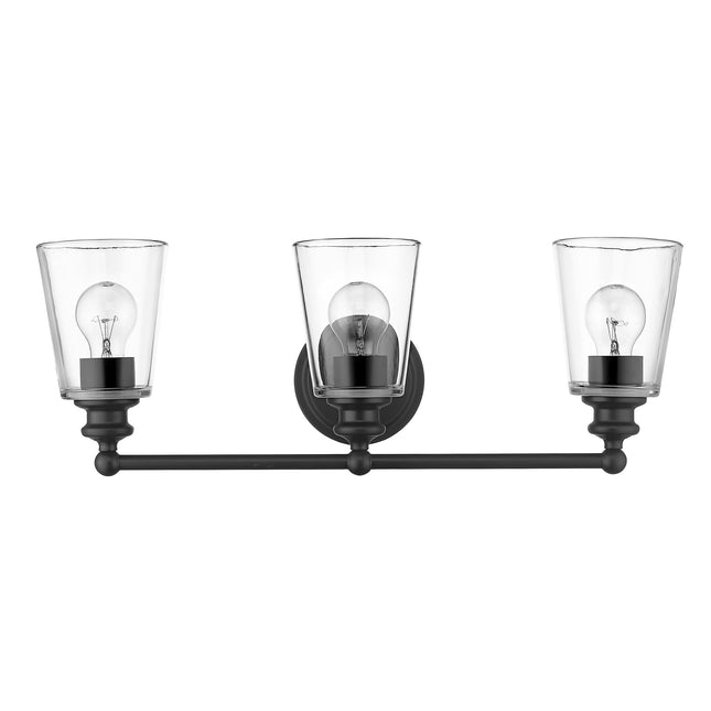 Three Light Matte Black Glass Wall Sconce Lighting Fixture Home Decor > Lighting > Wall Lighting > Wall Sconces TriadCommerceInc