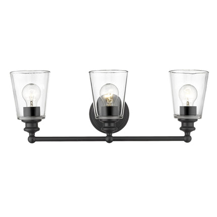 Three Light Matte Black Glass Wall Sconce Lighting Fixture Home Decor > Lighting > Wall Lighting > Wall Sconces TriadCommerceInc
