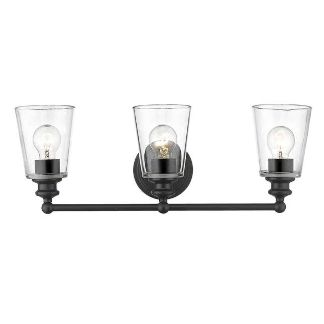 Three Light Matte Black Glass Wall Sconce Lighting Fixture Home Decor > Lighting > Wall Lighting > Wall Sconces TriadCommerceInc